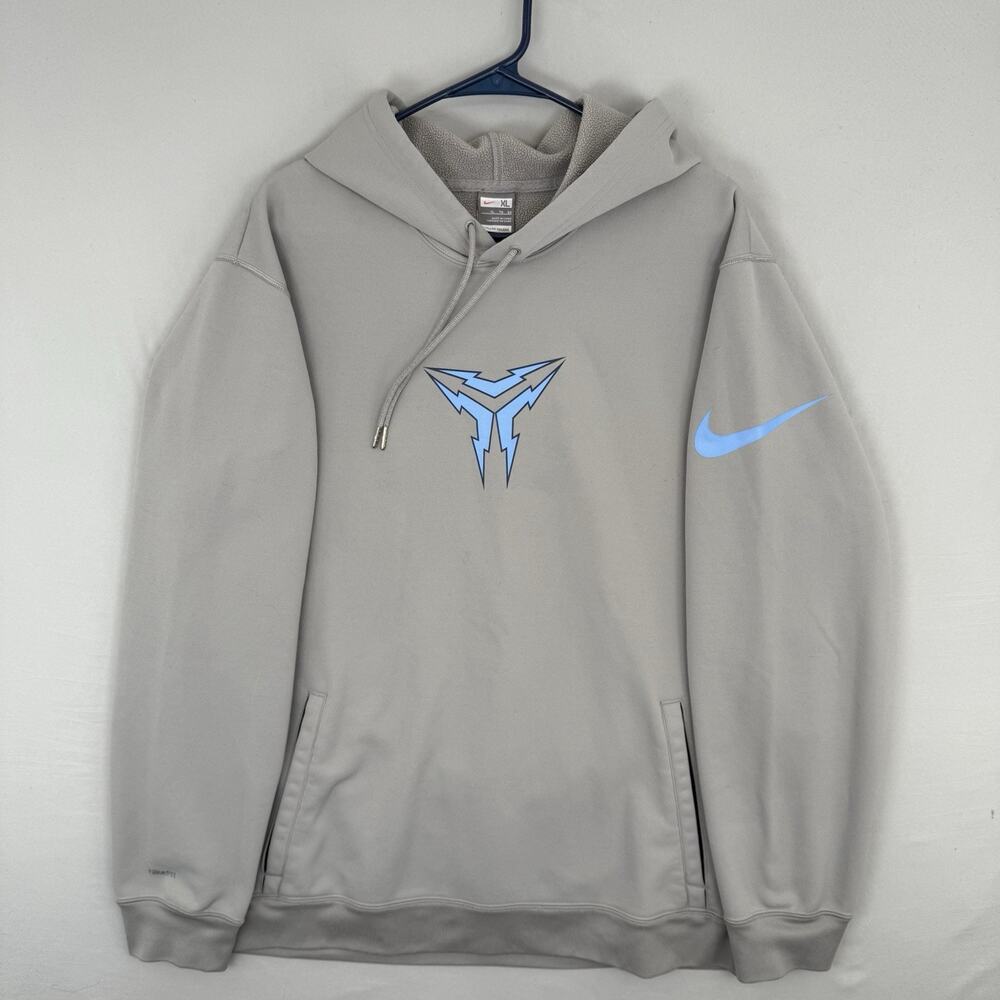 Nike Kobe Bryant Hoodie Mamba Mens XL Gray Therma Fit Pullover Fleece Sweatshirt